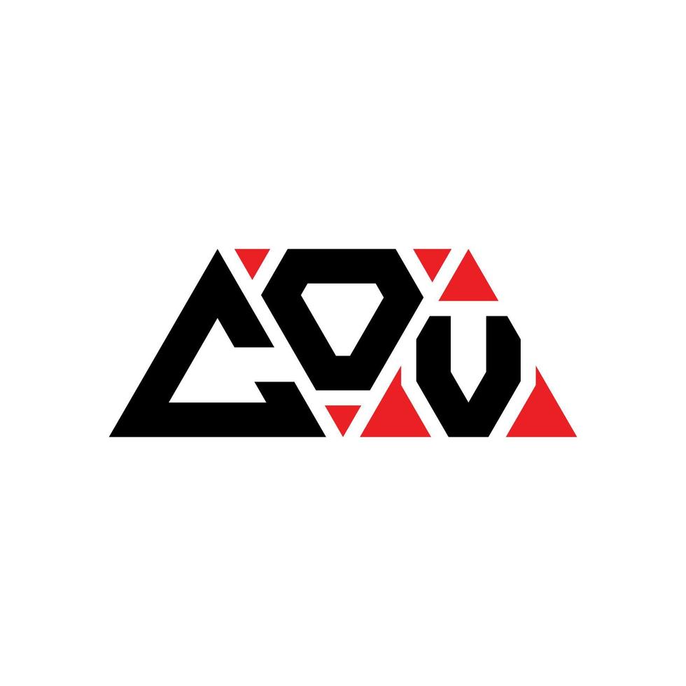 Cov-Dreieck-Buchstaben-Logo-Design mit Dreiecksform. Cov-Dreieck-Logo-Design-Monogramm. Cov-Dreieck-Vektor-Logo-Vorlage mit roter Farbe. cov dreieckiges logo einfaches, elegantes und luxuriöses logo. cov vektor