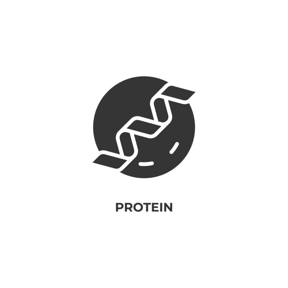 Vektorzeichen des Proteinsymbols wird auf einem weißen Hintergrund lokalisiert. Symbolfarbe editierbar. vektor