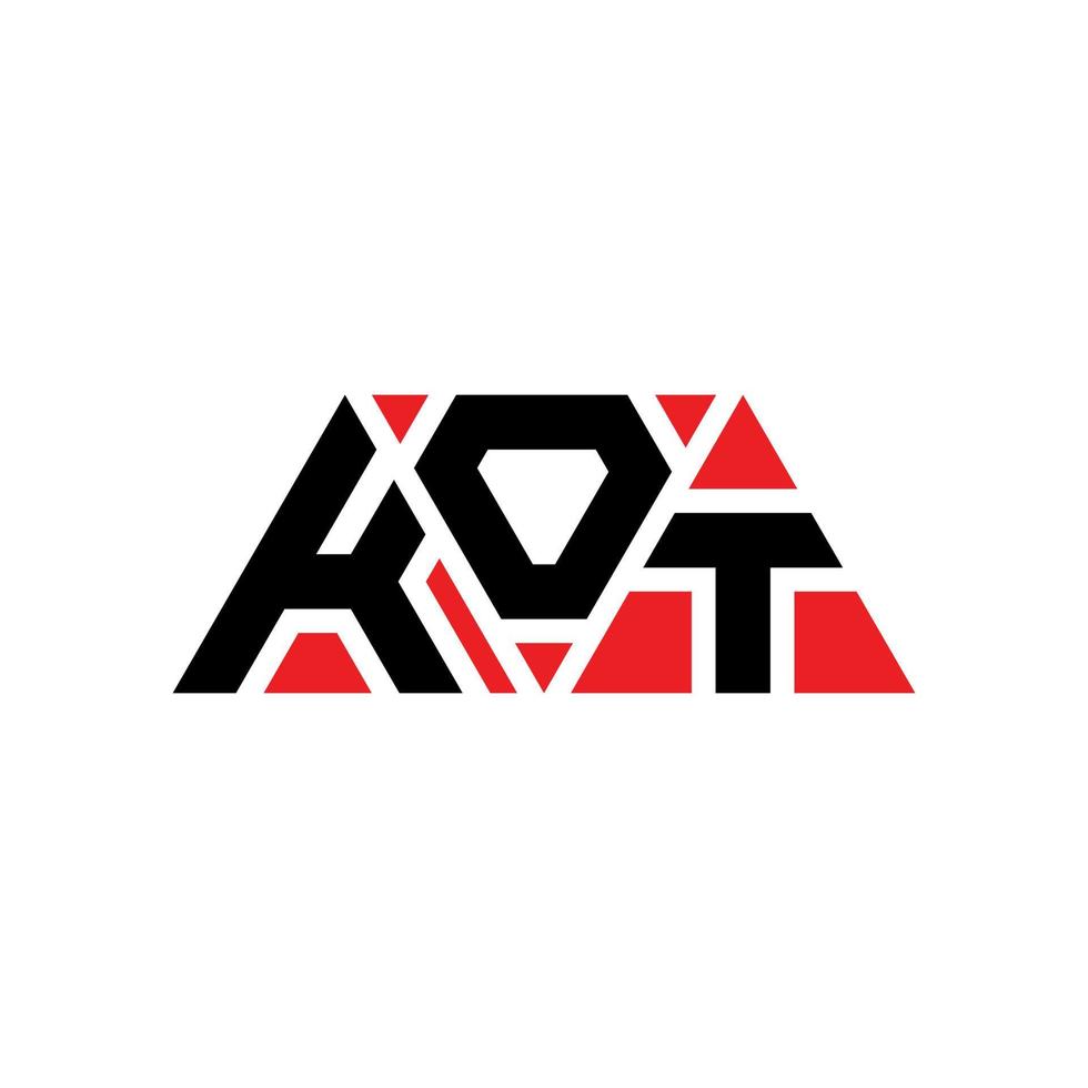 Kot-Dreieck-Buchstaben-Logo-Design mit Dreiecksform. Kot-Dreieck-Logo-Design-Monogramm. Kot-Dreieck-Vektor-Logo-Vorlage mit roter Farbe. Kot dreieckiges Logo einfaches, elegantes und luxuriöses Logo. kot vektor