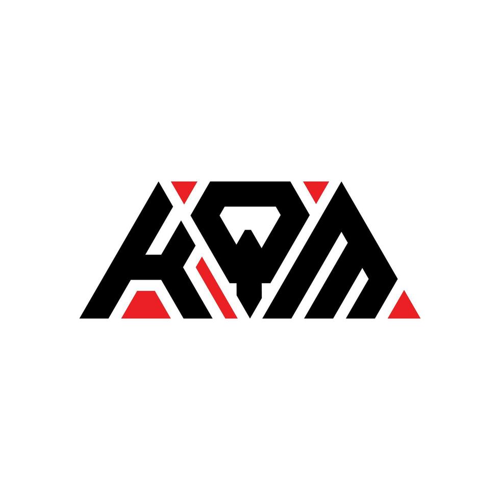 kqm triangel bokstavslogotypdesign med triangelform. kqm triangel logotyp design monogram. kqm triangel vektor logotyp mall med röd färg. kqm triangulär logotyp enkel, elegant och lyxig logotyp. kqm