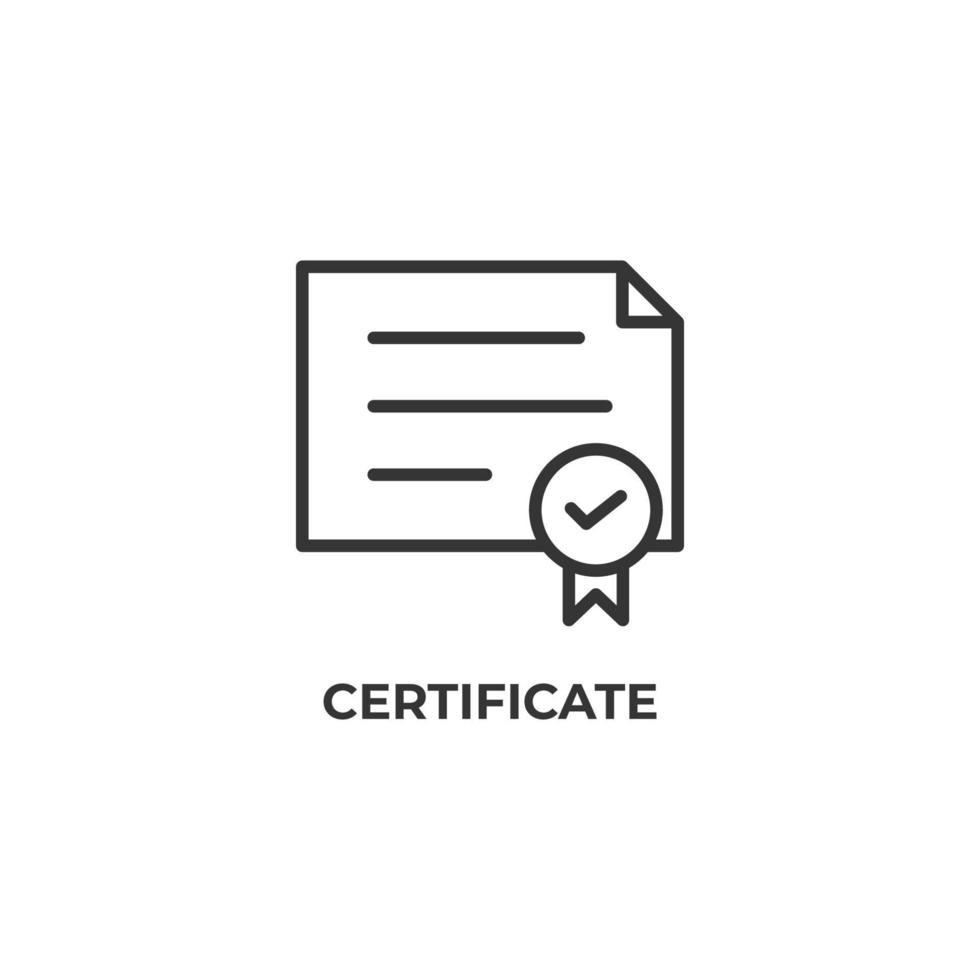 vektor tecken på certifikat symbol är isolerad på en vit bakgrund. ikon färg redigerbar.