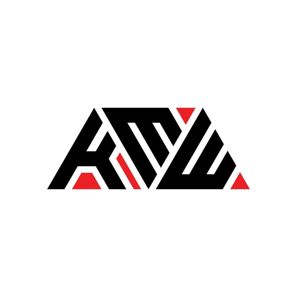 kmw-Dreieck-Buchstaben-Logo-Design mit Dreiecksform. kmw-Dreieck-Logo-Design-Monogramm. kmw-Dreieck-Vektor-Logo-Vorlage mit roter Farbe. kmw dreieckiges Logo einfaches, elegantes und luxuriöses Logo. kmw vektor
