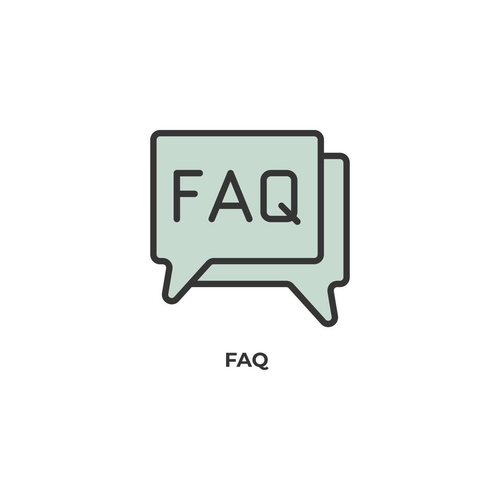 FAQ-Vektorsymbol. bunte flache Designvektorillustration. Vektorgrafiken vektor