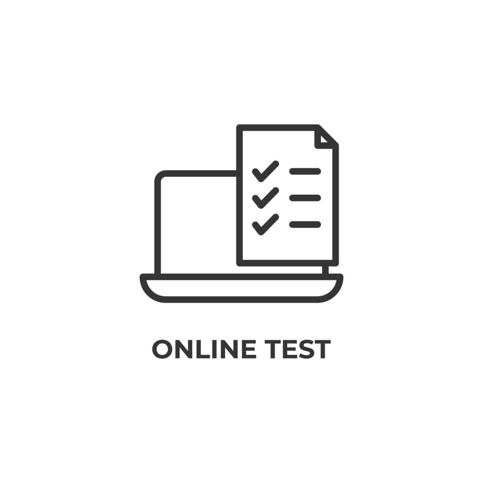 vektor tecken på online test symbol är isolerad på en vit bakgrund. ikon färg redigerbar.