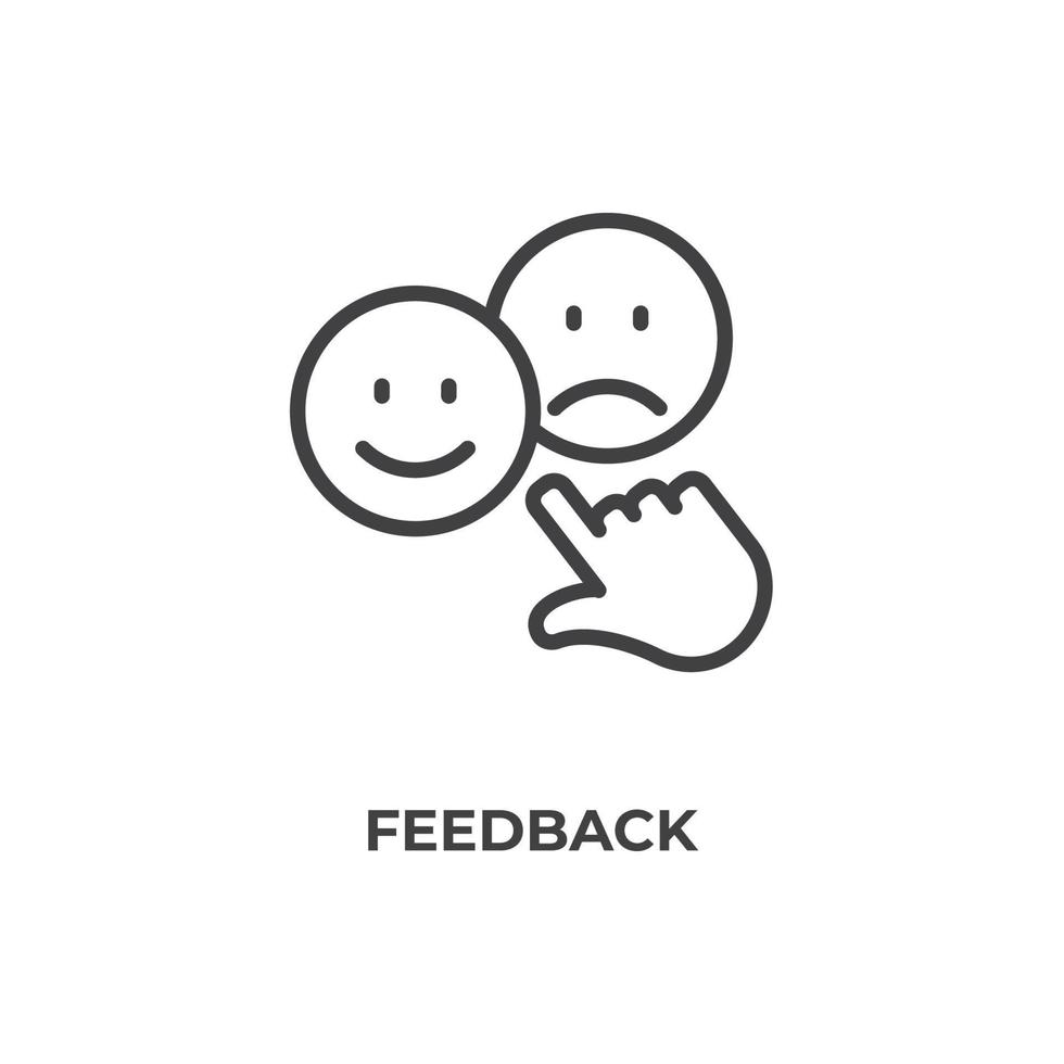 vektor tecken på feedback symbol är isolerad på en vit bakgrund. ikon färg redigerbar.