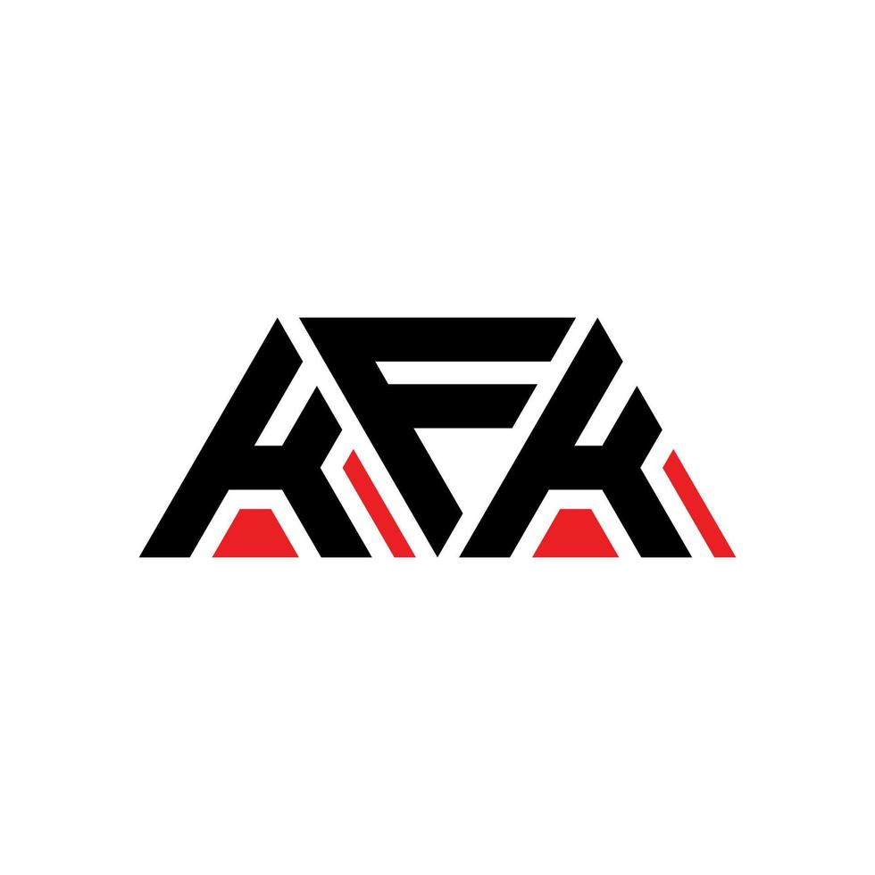 kfk-Dreieck-Buchstaben-Logo-Design mit Dreiecksform. kfk-Dreieck-Logo-Design-Monogramm. kfk-Dreieck-Vektor-Logo-Vorlage mit roter Farbe. kfk dreieckiges Logo einfaches, elegantes und luxuriöses Logo. kfk vektor