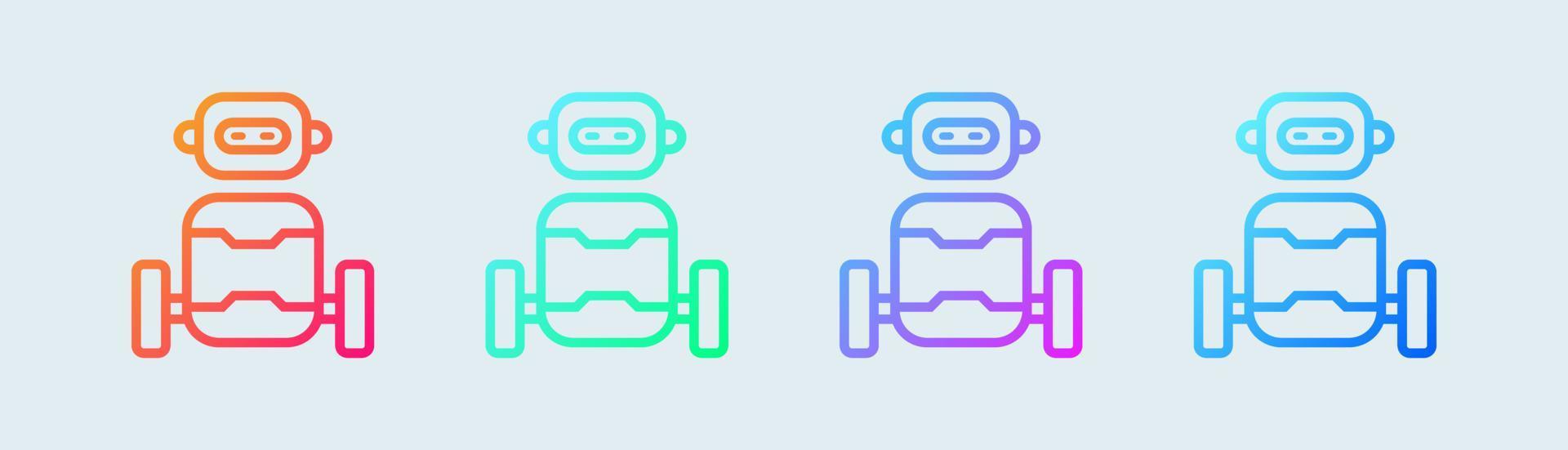robot linje ikon i gradient färger. artificiell intelligens tecken vektor illustration.