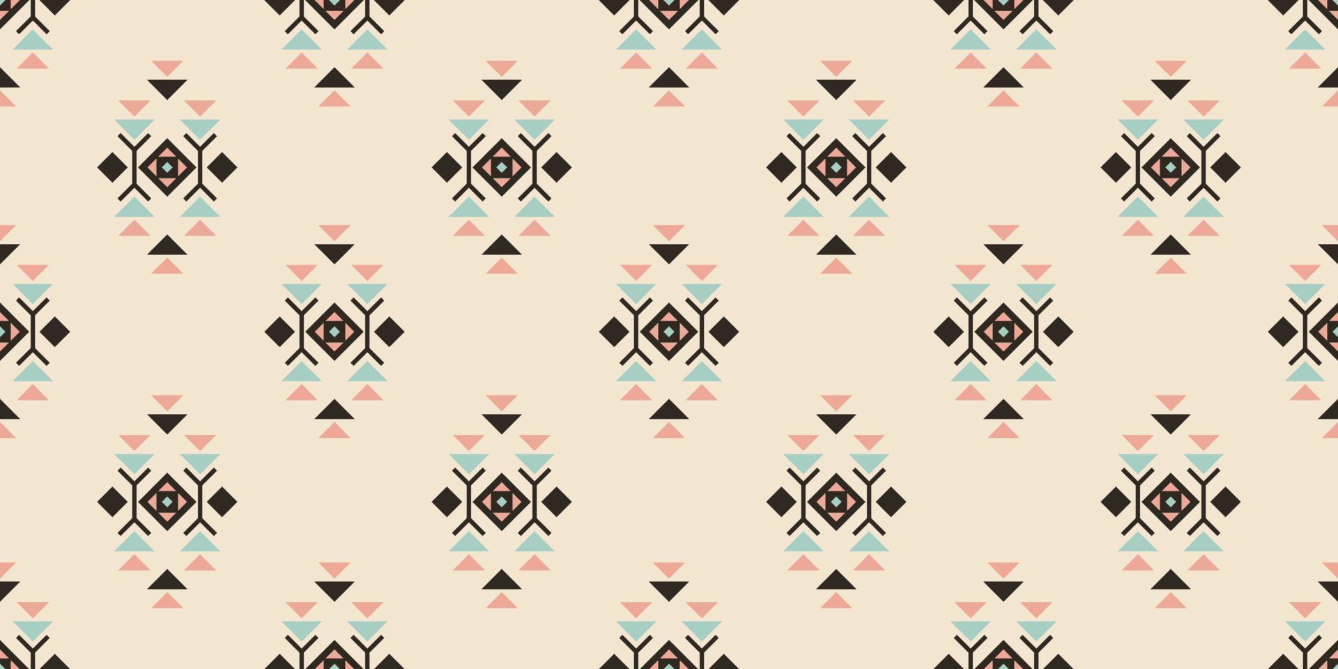 abstrakt traditionell tygstil. sömlös i tribal, folkbroderi, stam geometriskt tyg. Aztekisk geometrisk konst prydnadstryck. design för matta, tapeter, kläder, omslag, textil, tissue. vektor