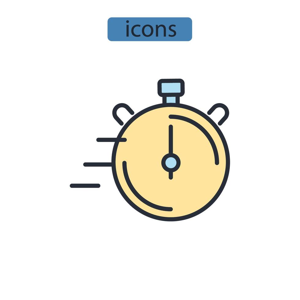 tidsspårning ikoner symbol vektorelement för infographic webben vektor