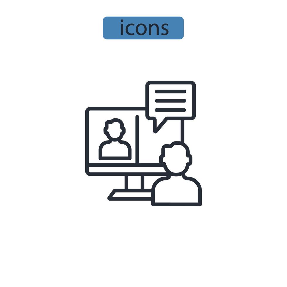 Video-Chat-Symbole symbolisieren Vektorelemente für das Infografik-Web vektor