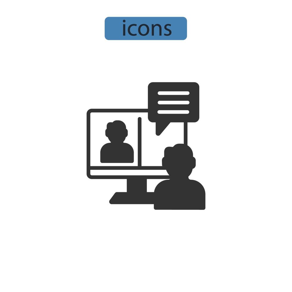 videochatt ikoner symbol vektor element för infographic webben
