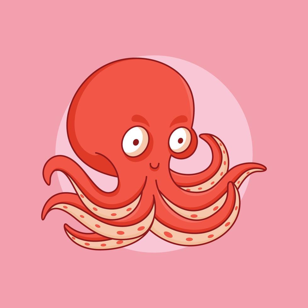 niedliche oktopus-cartoon-vektor-symbol-illustration vektor