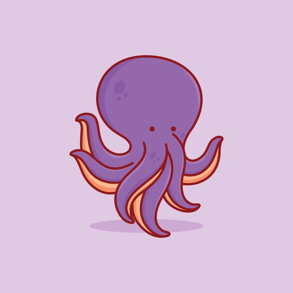 niedliche Oktopus-Cartoon-Logo-Symbol-Vektor-Illustration vektor