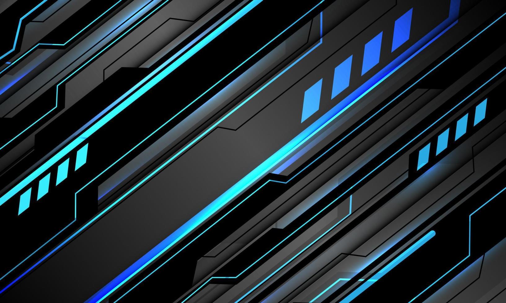 abstrakt teknik blått ljus svart krets cyber futuristisk grå metallisk dynamisk design modern bakgrund vektor
