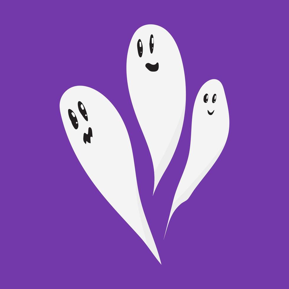 spöke. söt halloween spöke vector.childrens illustration av en söt spöke seriefigur vektor