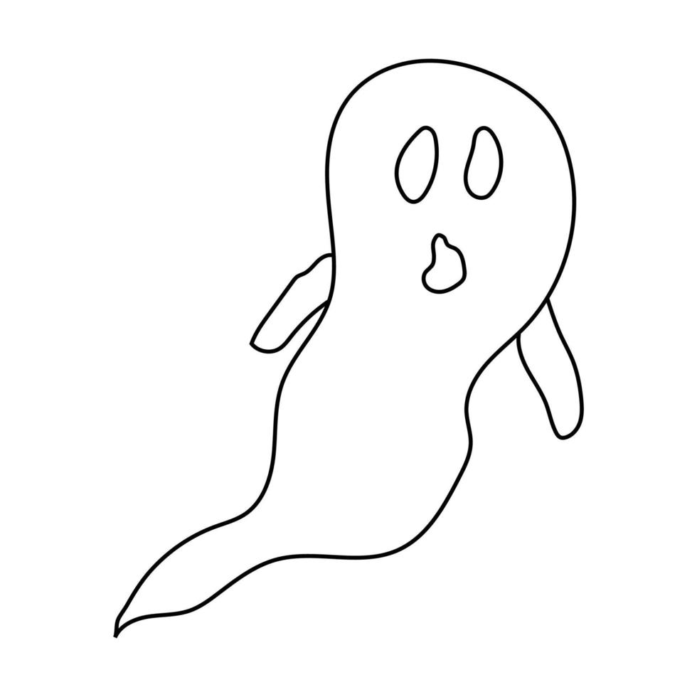 vektor illustration av ett sött spöke. disposition doodle illustration