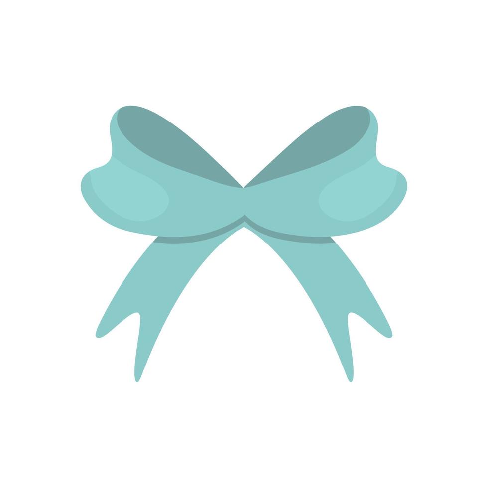 blauer Geschenkbogen im Cartoon-Stil isoliert auf weißem Hintergrund. Handzeichnung dekorative Bogenelement-Vektorillustration vektor