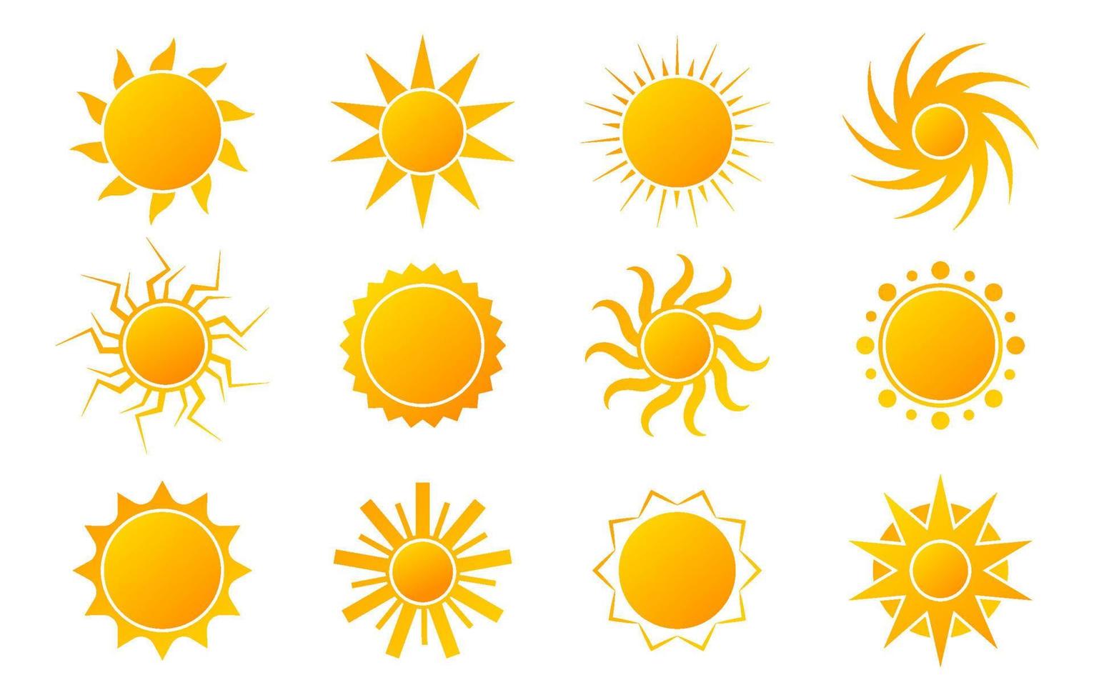 sun icon set vektor