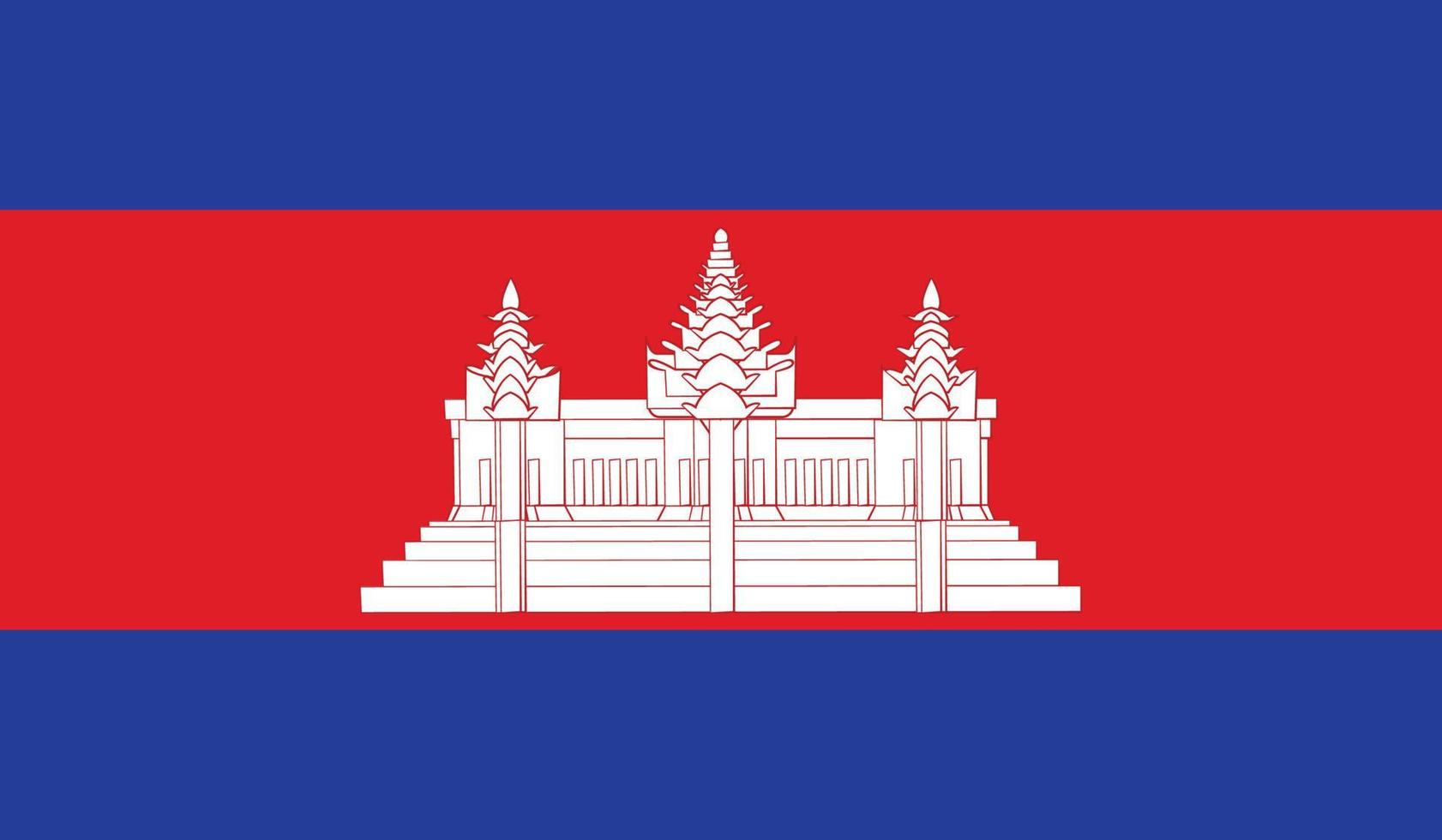 Vektor-Illustration der Kambodscha-Flagge. vektor