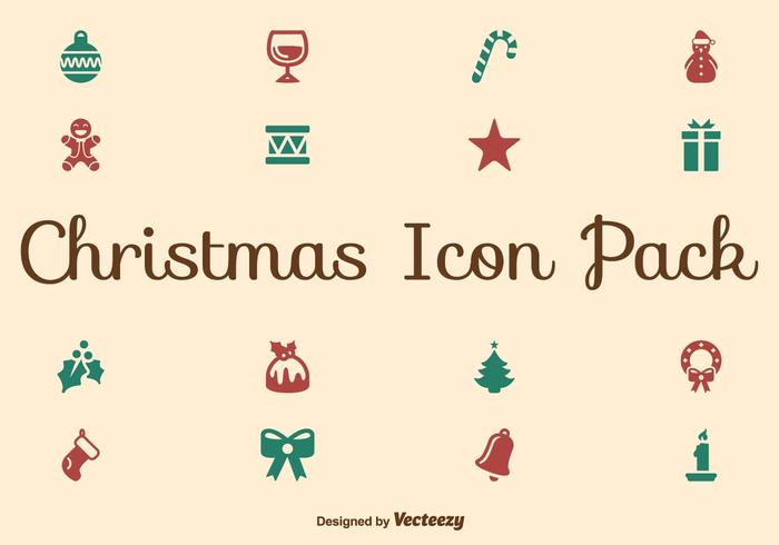 Weihnachten flach Icon-Set vektor