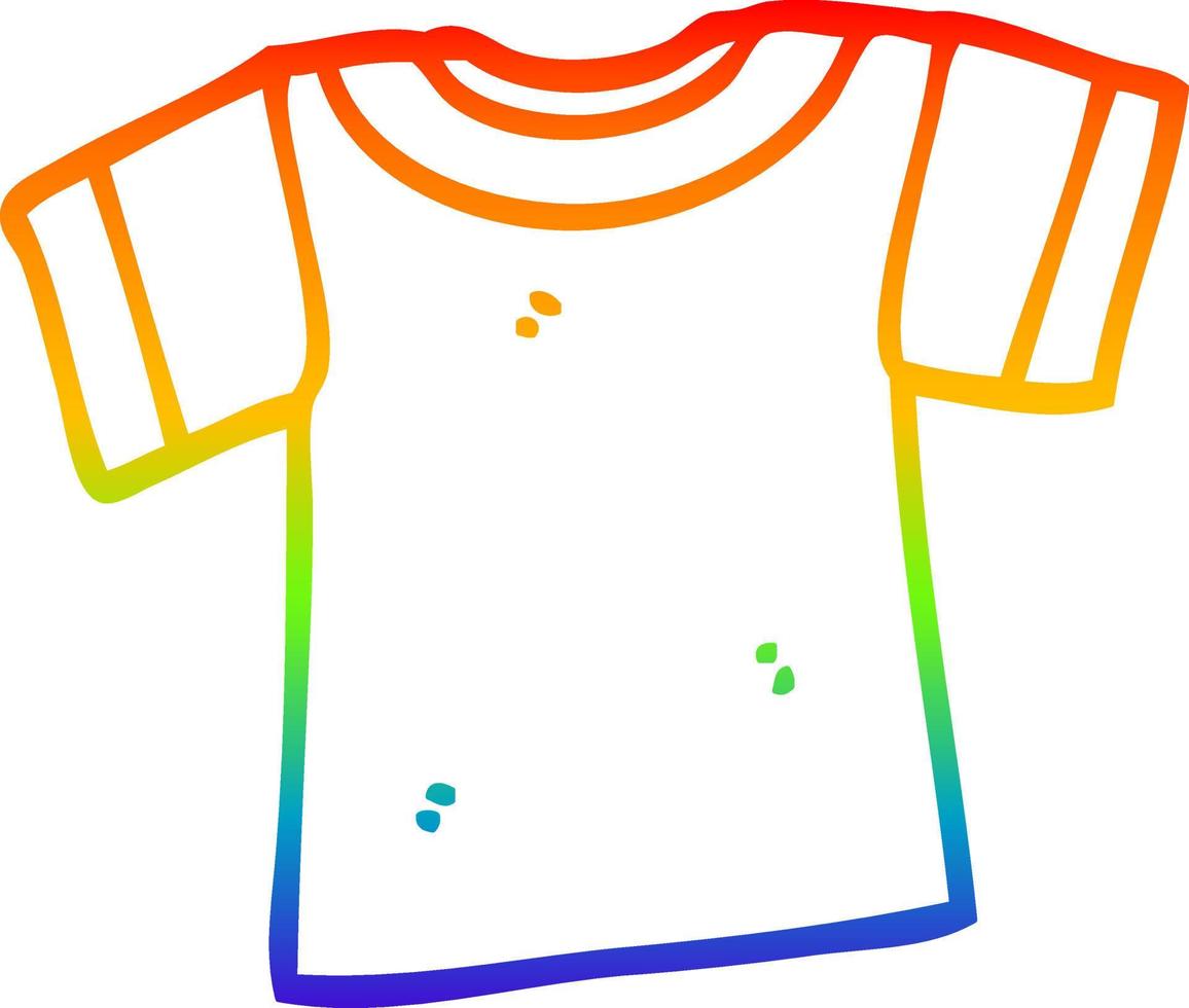 regnbåge gradient linjeteckning tecknad tee shirt vektor