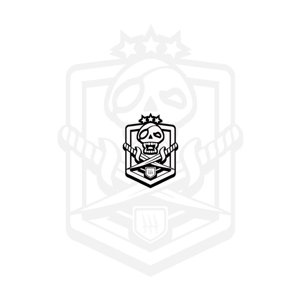 Krieger-Elite-Logo, Totenkopf-Logo, dunkles Logo, Rock-Logo, Vektor-Logo-Vorlage vektor