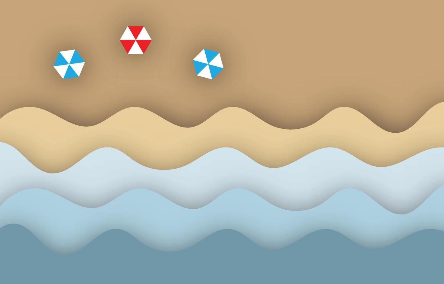 färgglada beach ocean wave pappersklipp bakgrund för presentation. abstrakt kurva blå gradient bakgrundsdesign. sommar havet strand vågmönster. vektor
