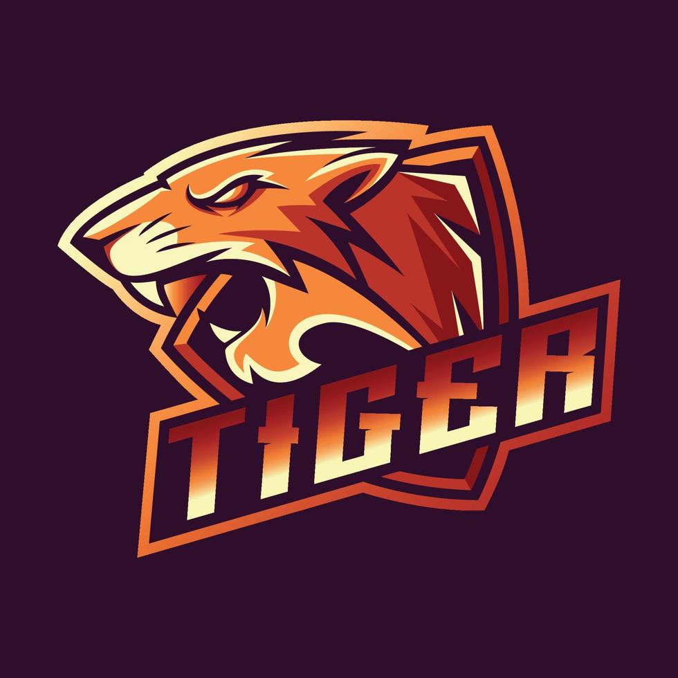 Tiger-Maskottchen-Logo gute Verwendung für Symbol-Identitäts-Emblem-Abzeichen und mehr vektor