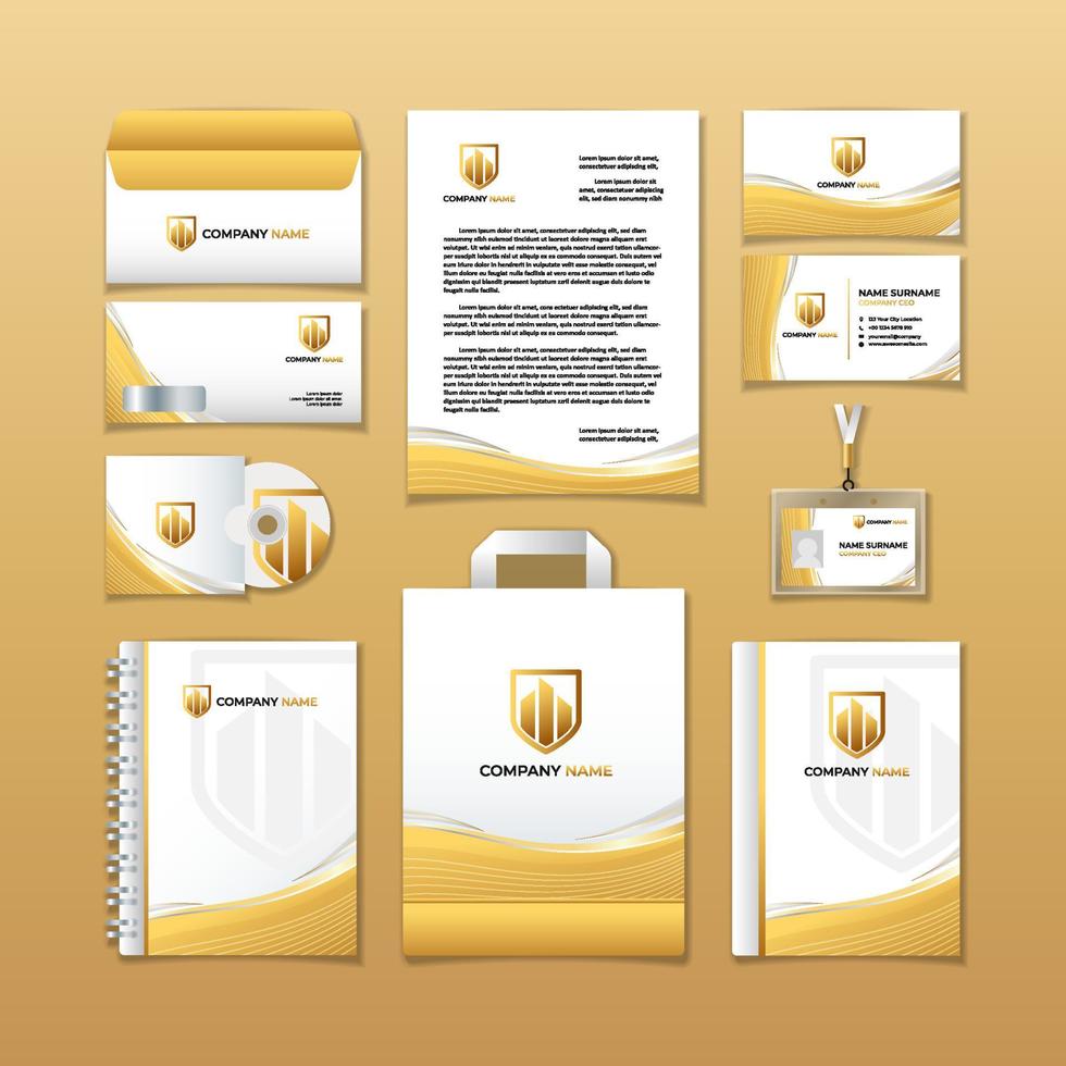 Weißgold-Business-Briefpapier-Kit-Vorlage vektor