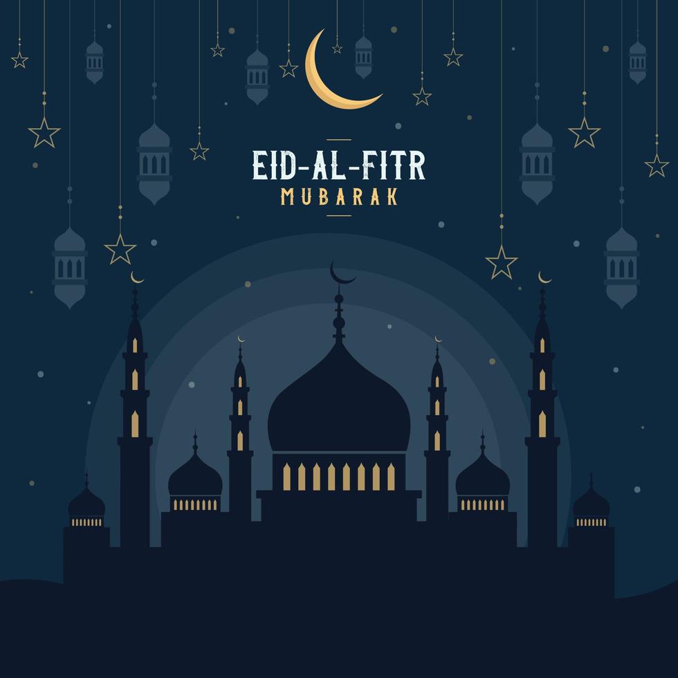 glückliche eid al fitr mubarak islamische vektorillustration vektor