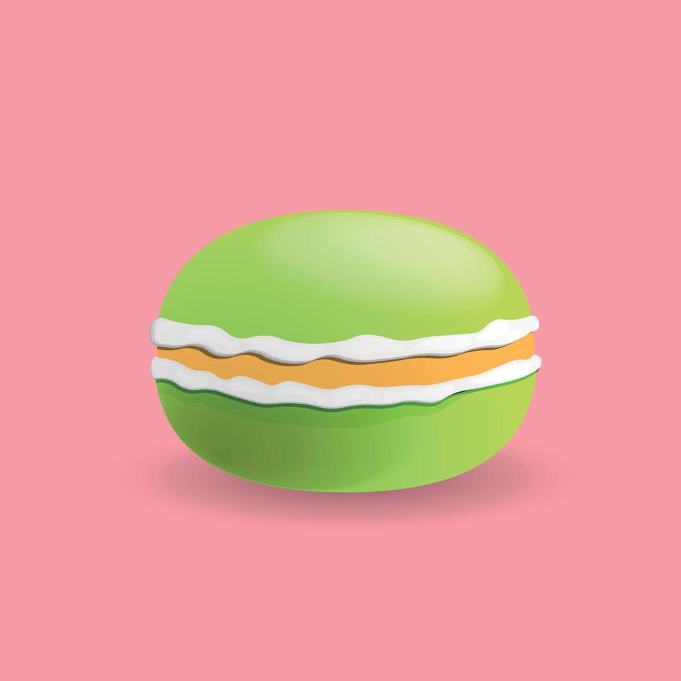 macaroons. runda cookies.dessert.vector illustration av macarons på en rosa bakgrund. vektor