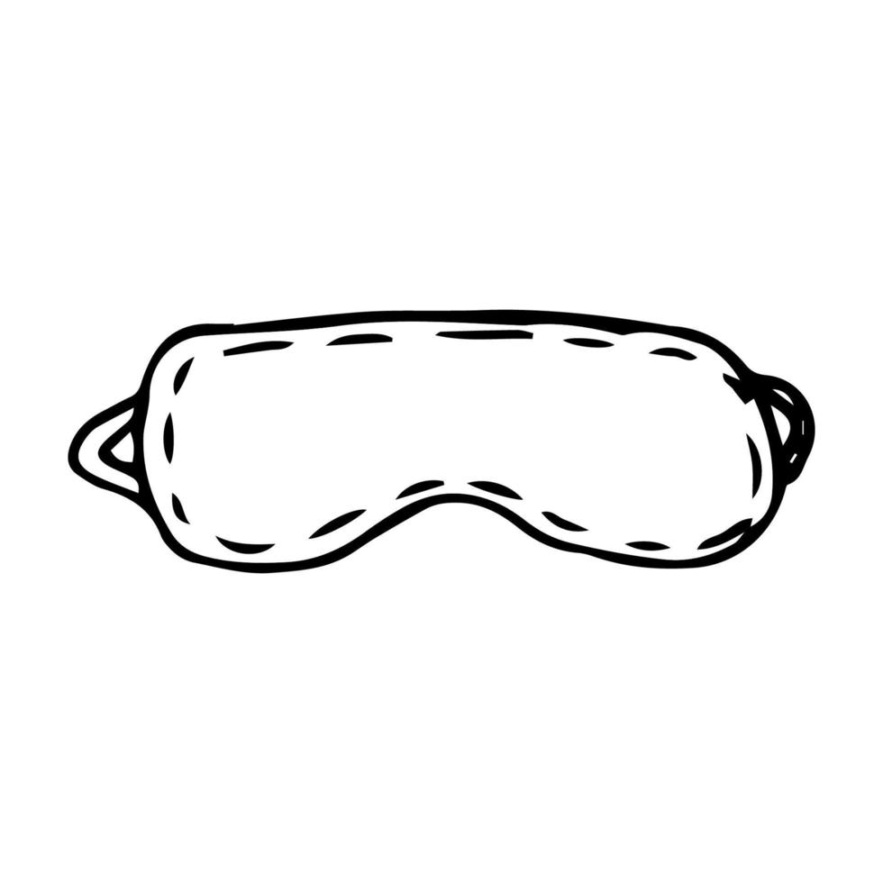 ett enda vektorelement är en sömnmask gjord av tyg. doodle illustration. ritad för hand. den kan användas för klistermärken, mönster, omslagspapper, logotyper, ikoner. vektor