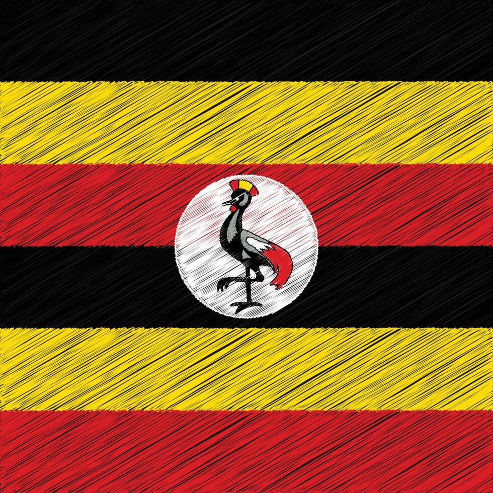 uganda unabhängigkeitstag 9. oktober, quadratisches flaggendesign vektor