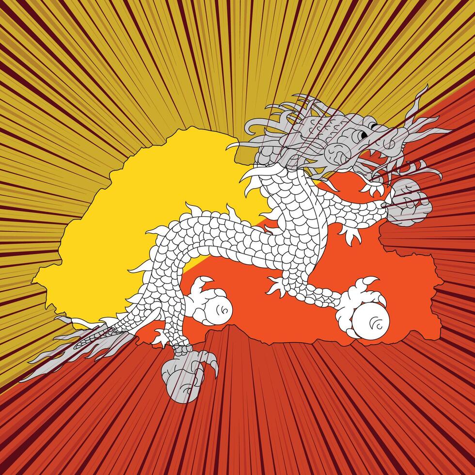 bhutan nationaldag kartdesign vektor