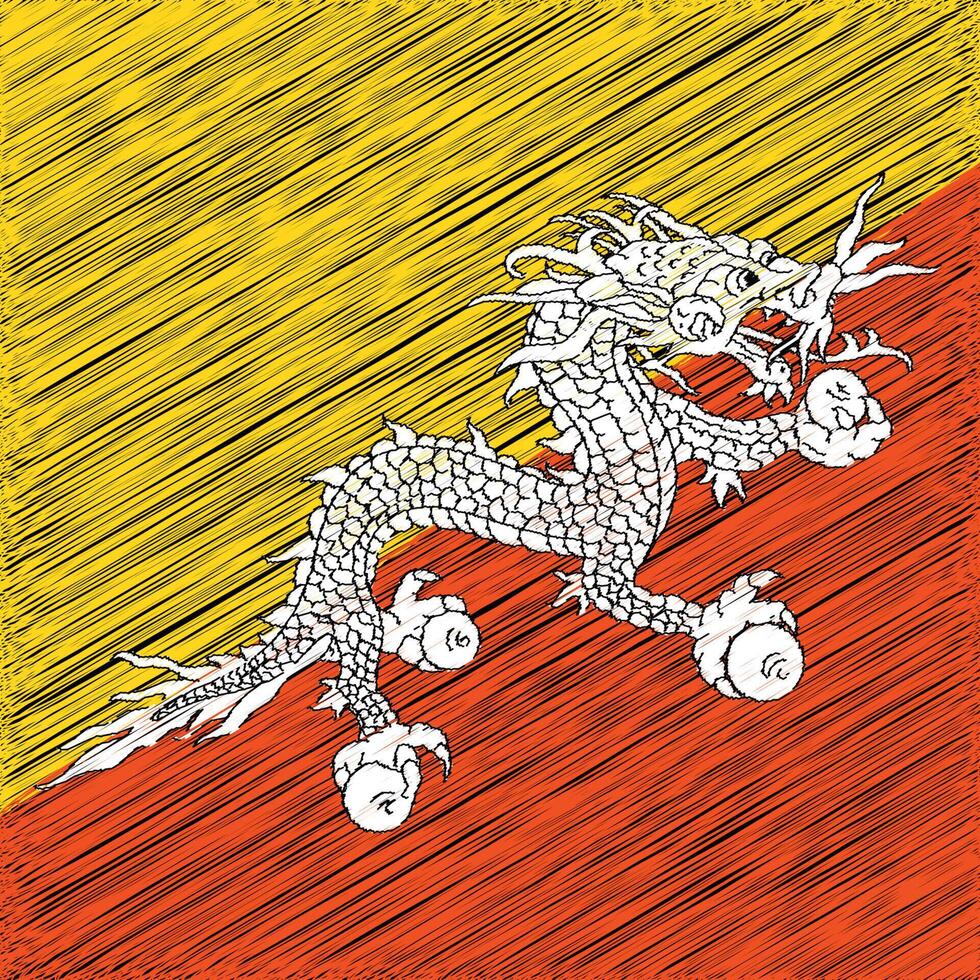 bhutan nationalfeiertag 17. dezember, quadratisches flaggendesign vektor