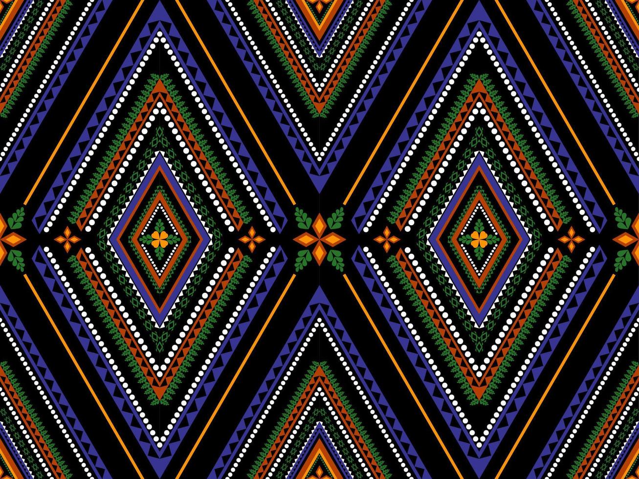 geometrisches ethnisches nahtloses muster traditionell. Design für Hintergrund, Tapete, Vektorillustration, Stoff, Kleidung, Batik, Teppich, Stickerei. vektor