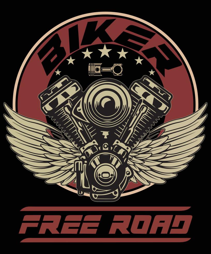 Motorradfahrer-T-Shirt-Design vektor