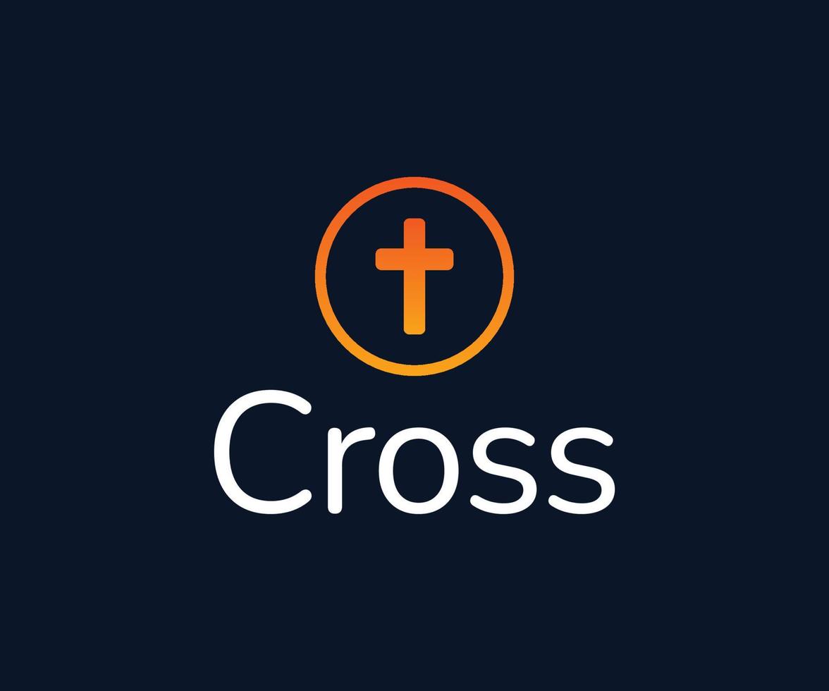 modern kors logotyp, christian cross logotyp mall vektor