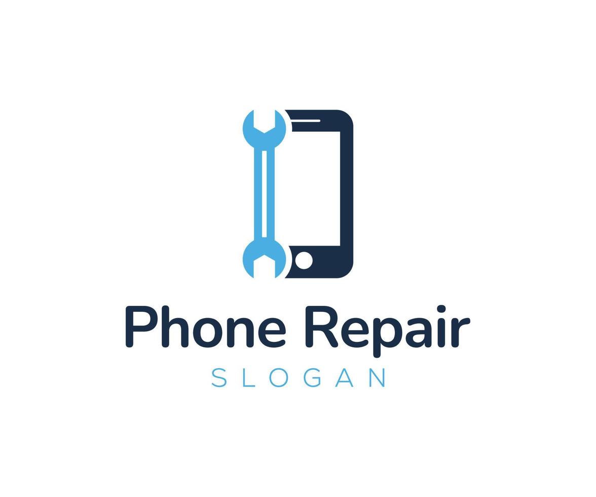 telefon reparation logotyp mall. logotyp för enhetsreparation vektor