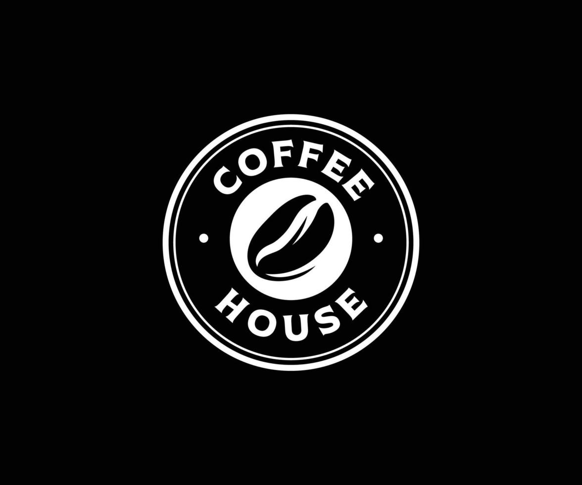 kaffebönor logotyp design, kaffe logotyp. vektor