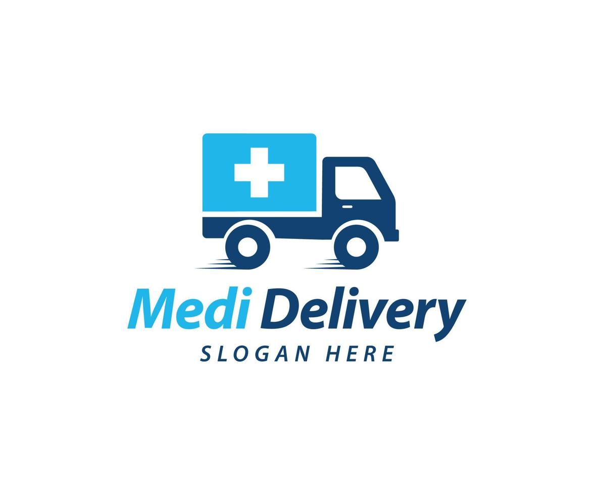 Logo-Vorlage für die schnelle Lieferung von Medikamenten vektor