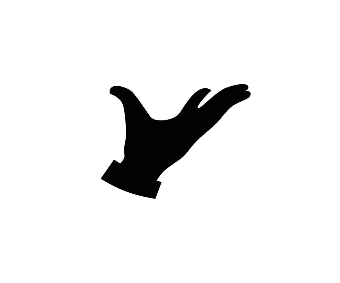 Hand-Symbol. Handvektorsymbol. Zeichen-Silhouette-Hand. vektor