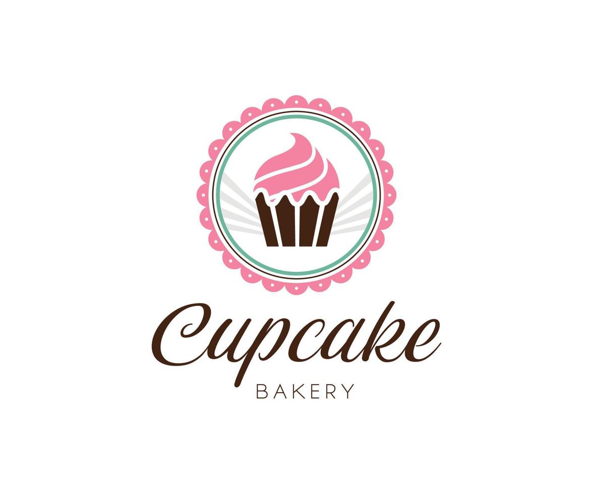 cupcake logotyp, cupcake vektor logotyp mall.