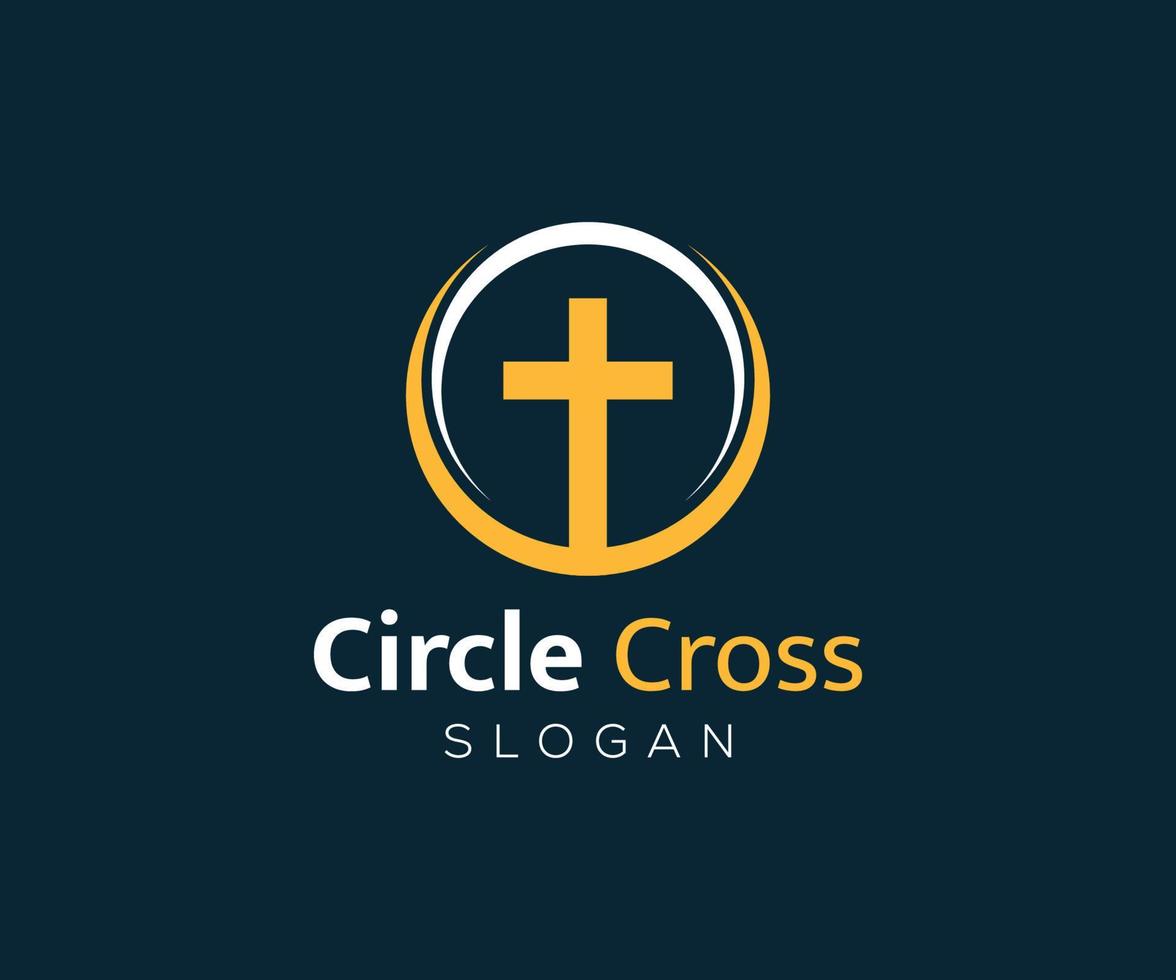 Kreis-Kreuz-Logo, christliche Kreuz-Logo-Vorlage vektor