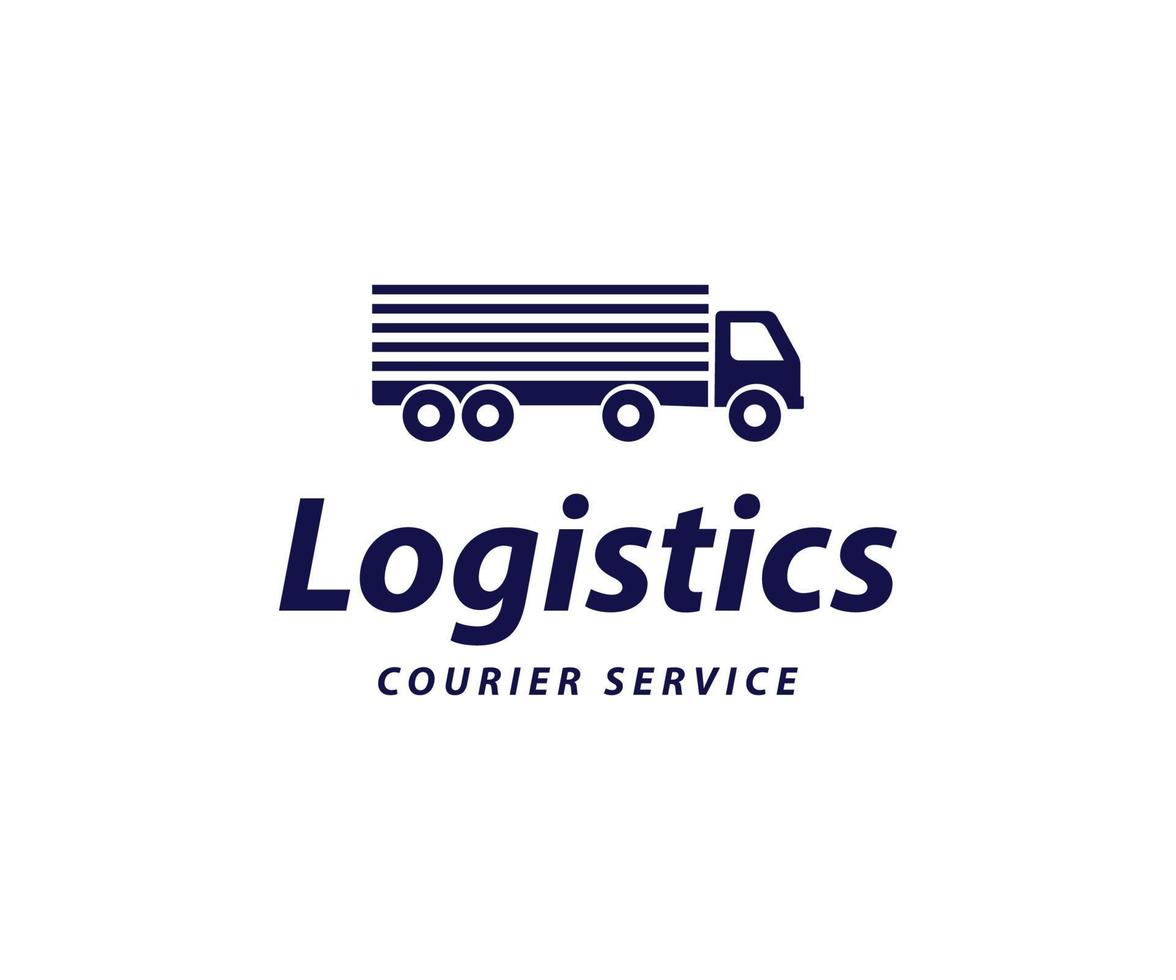 Auflieger-LKW-Logo, Container-Anhänger-Logo-Vorlage. vektor