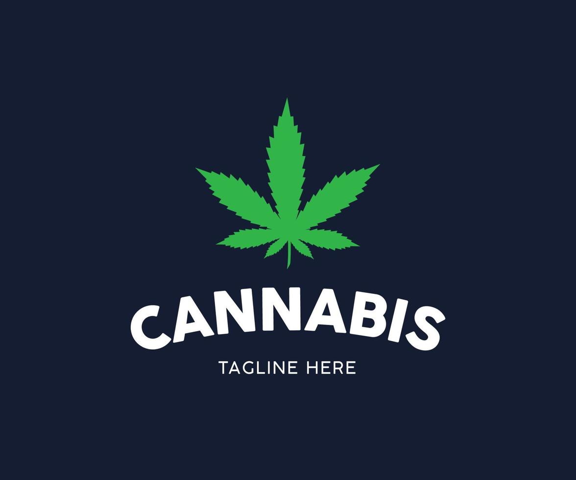Entwurfsvorlage für das Logo des Cannabis-Marihuana-Blatts. vektor