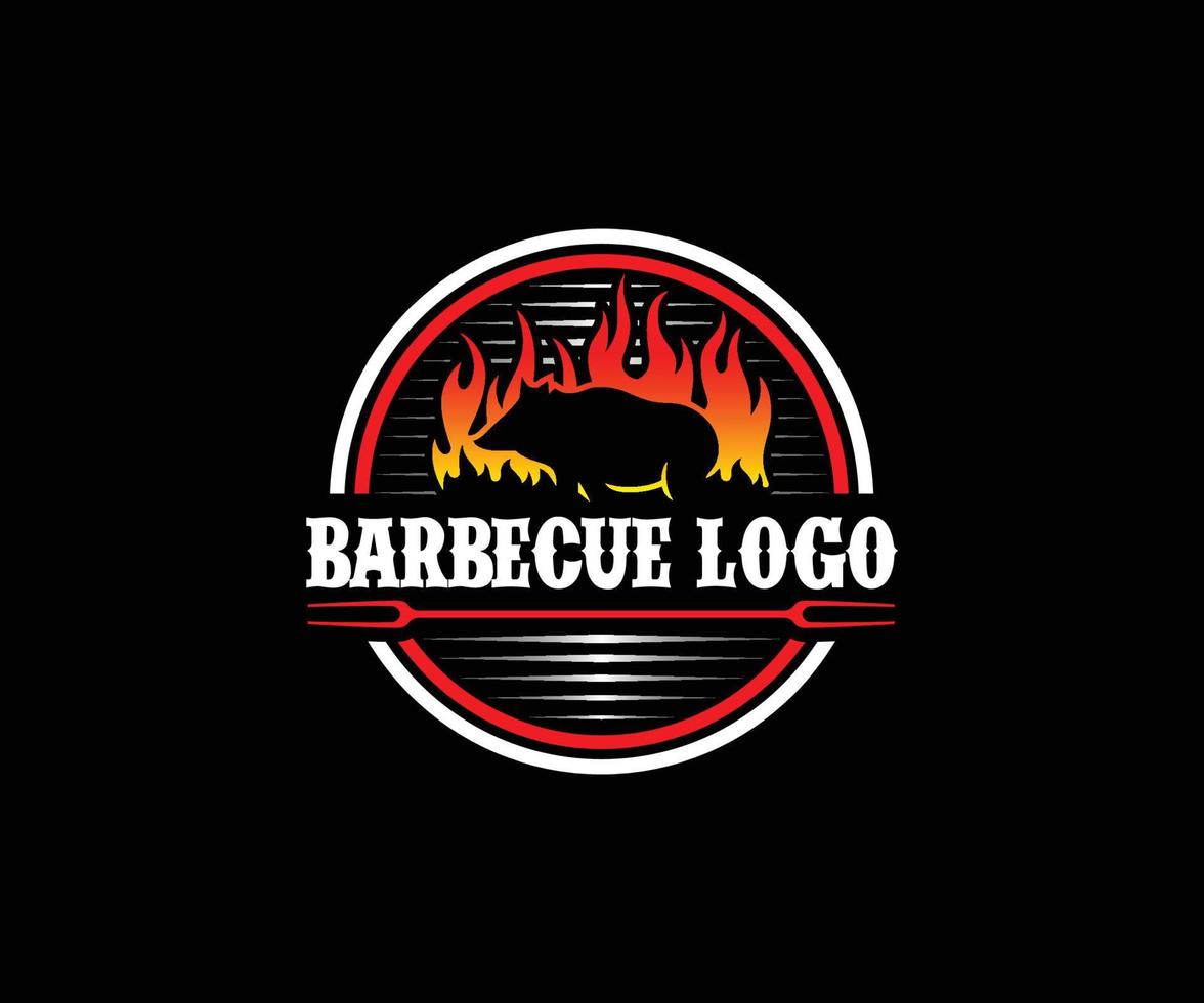 Schweinegrill-Logo-Vorlage. BBQ-Vektor-Logo-Design. vektor