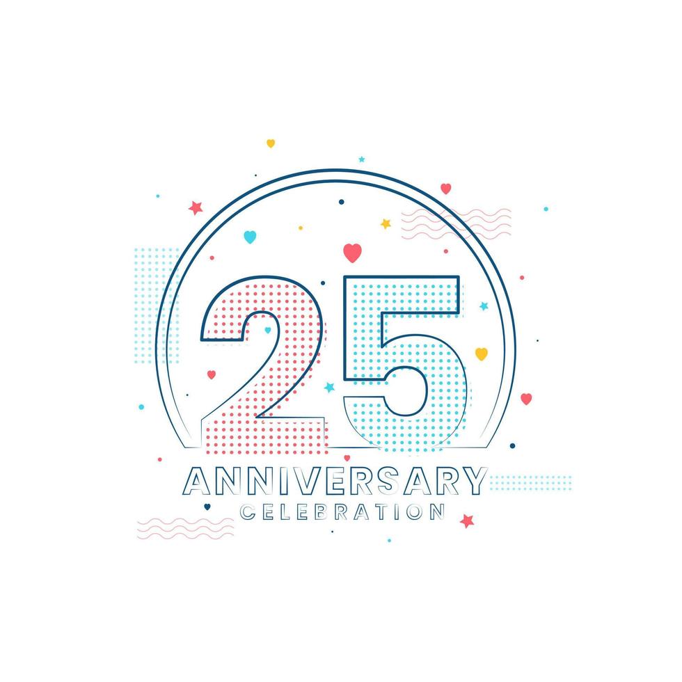 25 Jahre Jubiläumsfeier, modernes Design zum 25-jährigen Jubiläum vektor