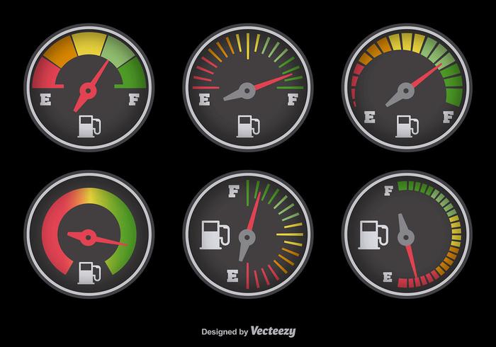 Bränslemätare med färger vektor