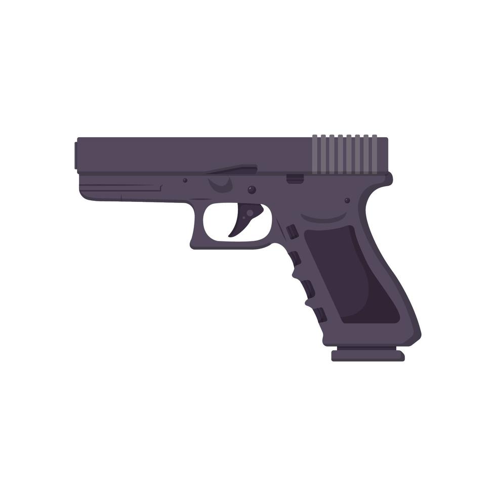 glock 17 pistole flache illustration. sauberes Icon-Design-Element auf isoliertem weißem Hintergrund vektor